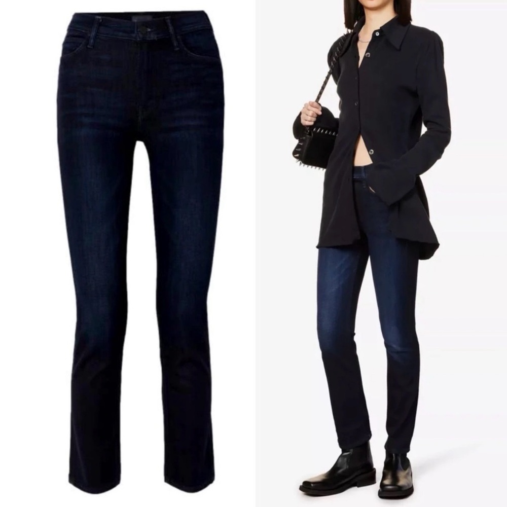 MOTHER Jeans Mid-Rise Dazzler Now or Never Dark Indigo Blue Size 27